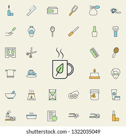 tea leaf outline icon. spa icons universal set for web and mobile