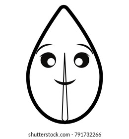 Tea leaf plant smiling cartoon