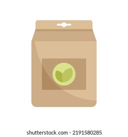 Tea leafs bag icon. Flat illustration of tea leafs bag vector icon isolated on white background