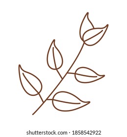 tea leafs line style icon vector illustration design