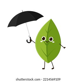 El té deja carácter. hojas de té sobre fondo blanco. fondo de pantalla. Diseño de caracteres Matcha.