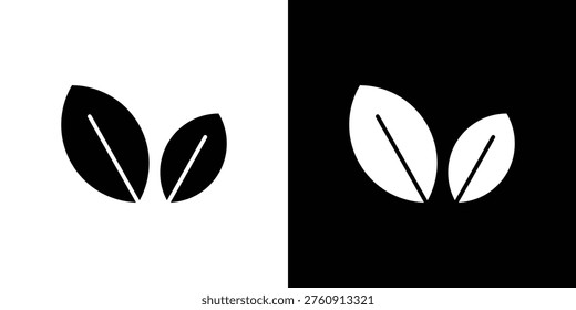 Tea leaves icon flat design. Modern style in black color.
