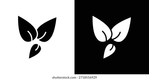 Ilustração do vetor do ícone das folhas do chá - ícones do vetor do estilo preto de alta qualidade