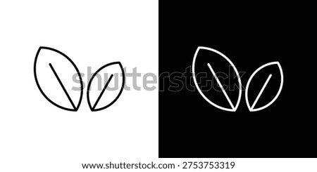 Tea leaves icons. Editable Stroke. logotype design concept