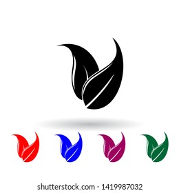 tea leaves illustration multi color icon. Elements of spa set. Simple icon for websites, web design, mobile app, info graphics