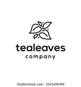 tea leaves logo design vector