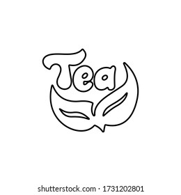 Tea leaves logo element. Flat icon design.
