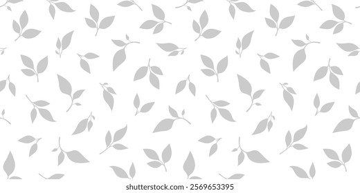 tea leaves pattern background. green leaves vector pattern background. Green tea leaf seamless pattern. silhouette leaf background.