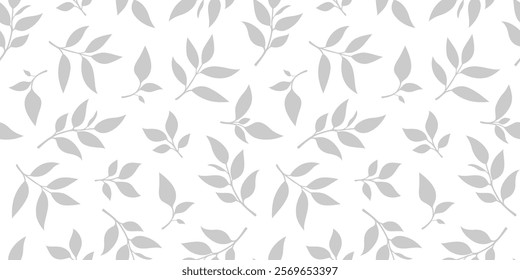 tea leaves pattern background. green leaves vector pattern background. Green tea leaf seamless pattern. silhouette leaf background.