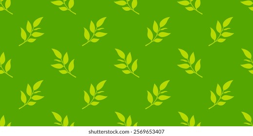 tea leaves pattern background. green leaves vector pattern background. Green tea leaf seamless pattern. silhouette leaf background.