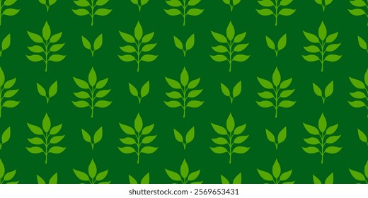 tea leaves pattern background. green leaves vector pattern background. Green tea leaf seamless pattern. silhouette leaf background.