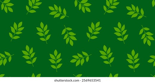 tea leaves pattern background. green leaves vector pattern background. Green tea leaf seamless pattern. silhouette leaf background.