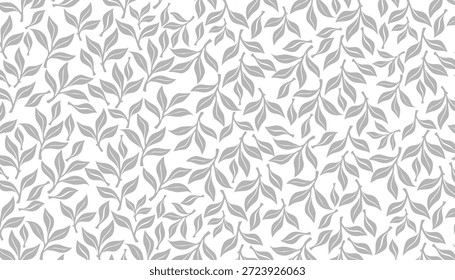 Tea Leaves Seamless Pattern Organic Botanical Background