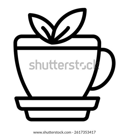 Tea Leaves Vector Line Icon Design