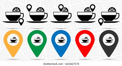tea, lemon, cup icon in location set. Simple glyph, flat illustration element of Food theme icons