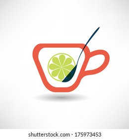 Tea and lemon icon