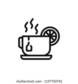 Tea with lemon vector icon