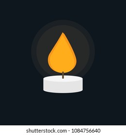 Tea light, floating candle vector illustration