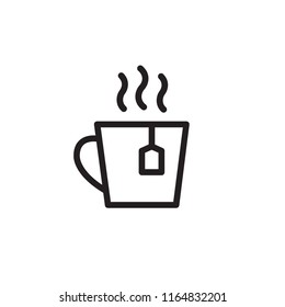 Tea line flat vector icon for mobile application, button and website design. Illustration isolated on white background. EPS 10 web design, logo, app, infographic