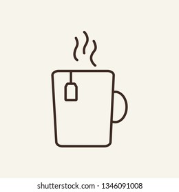 Tea line icon. Hot drink, cup, mug. Drink concept. Vector illustration can be used for topics like lunch break, leisure, beverage