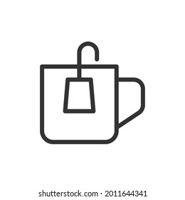 Icono de línea de té a la moda. Pictograma vectorial de trazo aislado sobre un fondo blanco. Iconos de contorno premium de té.