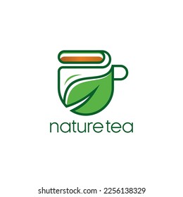 Tea logo design. Green tea logo design vector.