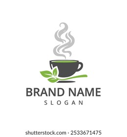 Tea logo design template, restaurant and cafe symbol