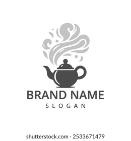 Modelo de design de logotipo de chá, símbolo de restaurante e café