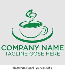 Tee Logo Design Vektorvorlage Natur Kräuterpflanze, Logo, Teedesign. Grüne Teedesign-Vektorgrafik, YOUNG LEAF TEA LOGO VECTOR, grüne Laube Tasse modernes Logo, Vektorsymbol grafische Design-Illustration.