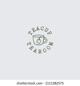 tea logo design with vintage concept for restaurant