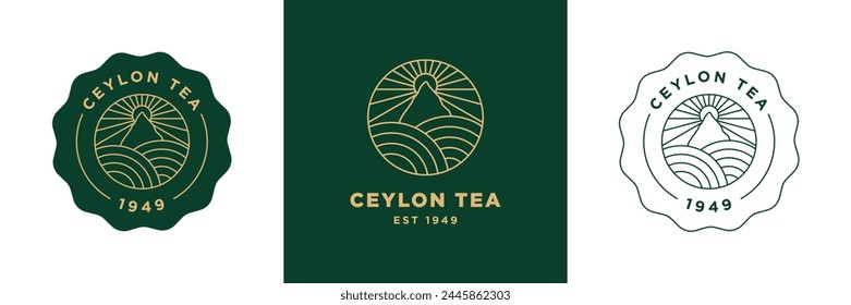 Tea logo emblem. Modern and vintage Tea shop, brand badge design. Minimalist, elegant tea icon symbol