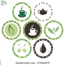 Tea. Logo. Green tea on white background