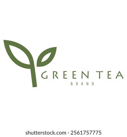 Tea logo icon. green tea in a cup with tea bag design illustration. healthy green tea drink concept logo design vector.