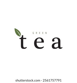 Tea logo icon. green tea in a cup with tea bag design illustration. healthy green tea drink concept logo design vector.