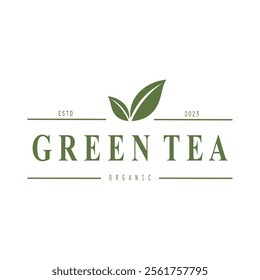 Tea logo icon. green tea in a cup with tea bag design illustration. healthy green tea drink concept logo design vector.