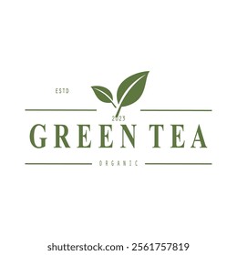 Tea logo icon. green tea in a cup with tea bag design illustration. healthy green tea drink concept logo design vector.