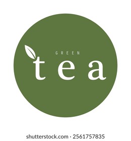 Tea logo icon. green tea in a cup with tea bag design illustration. healthy green tea drink concept logo design vector.