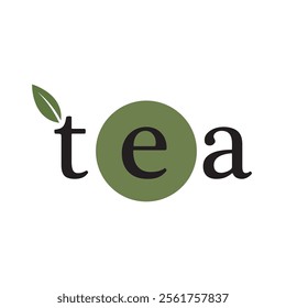 Tea logo icon. green tea in a cup with tea bag design illustration. healthy green tea drink concept logo design vector.