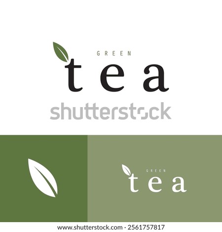 Tea logo icon. green tea in a cup with tea bag design illustration. healthy green tea drink concept logo design vector.