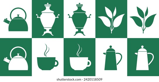 Logo del té. Té aislado sobre fondo blanco