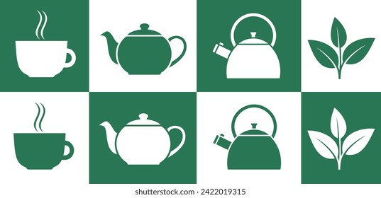 Logo del té. Té aislado sobre fondo blanco