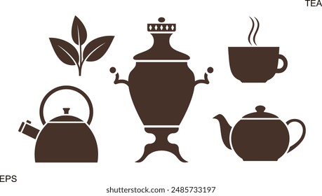 Logo del té. Té aislado sobre fondo blanco