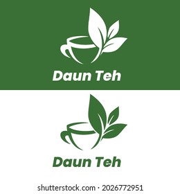 Tea Logo With Tea Leaf And Cup