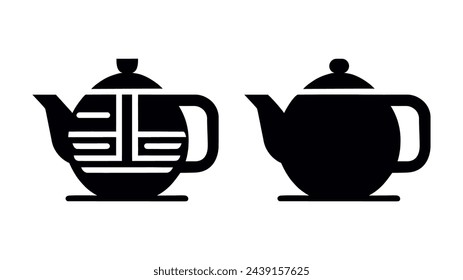 Logo del té. Icono de la tetera sobre fondo blanco. Vector