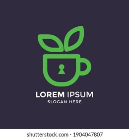 tea logo.green tea logo. rabbit tea logo. tea with key logo. suitable for your company