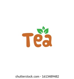 tea logotype with the tea leaf symbol can be used for brand image