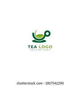 Tea logotype. Minimalist tea drinks logo concept, fit for cafe, restaurant, packaging and natural drinks. Illustration vector logo.