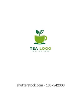 Tea logotype. Minimalist tea drinks logo concept, fit for cafe, restaurant, packaging and natural drinks. Illustration vector logo.