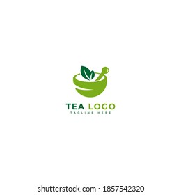 Tea logotype. Minimalist tea drinks logo concept, fit for cafe, restaurant, packaging and natural drinks. Illustration vector logo.