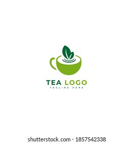 Tea logotype. Minimalist tea drinks logo concept, fit for cafe, restaurant, packaging and natural drinks. Illustration vector logo.